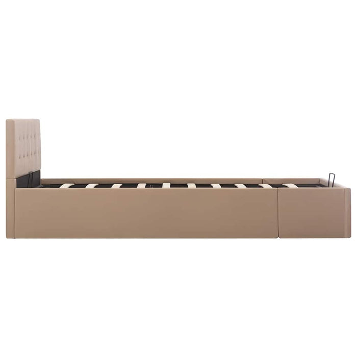 Cadru pat hidraulic ladă cappuccino 120x200 cm piele ecologică - WALTI WALTI