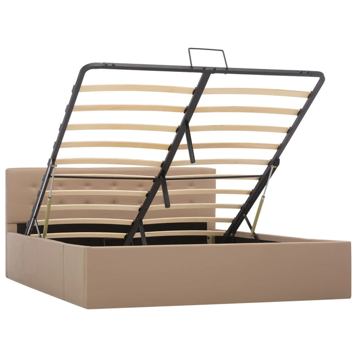 Cadru pat hidraulic, depozitare cappuccino 140x200 cm piele eco - WALTI WALTI