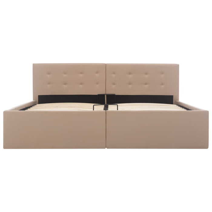 Cadru pat hidraulic, depozitare cappuccino 160x200 cm piele eco - WALTI WALTI