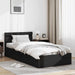 Cadru pat hidraulic cu ladă LED negru 90x200 cm piele ecologică - WALTI WALTI