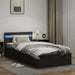 Cadru pat hidraulic cu ladă LED negru 90x200 cm piele ecologică - WALTI WALTI