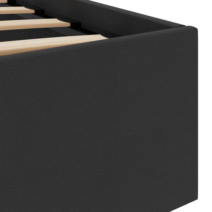 Cadru pat hidraulic cu ladă LED negru 90x200 cm piele ecologică - WALTI WALTI