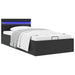 Cadru pat hidraulic cu ladă LED negru 90x200 cm piele ecologică - WALTI WALTI