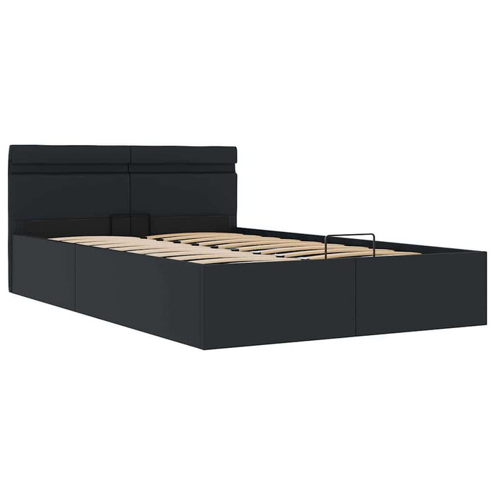 Cadru pat hidraulic ladă cu LED negru 120x200cm piele ecologică - WALTI WALTI
