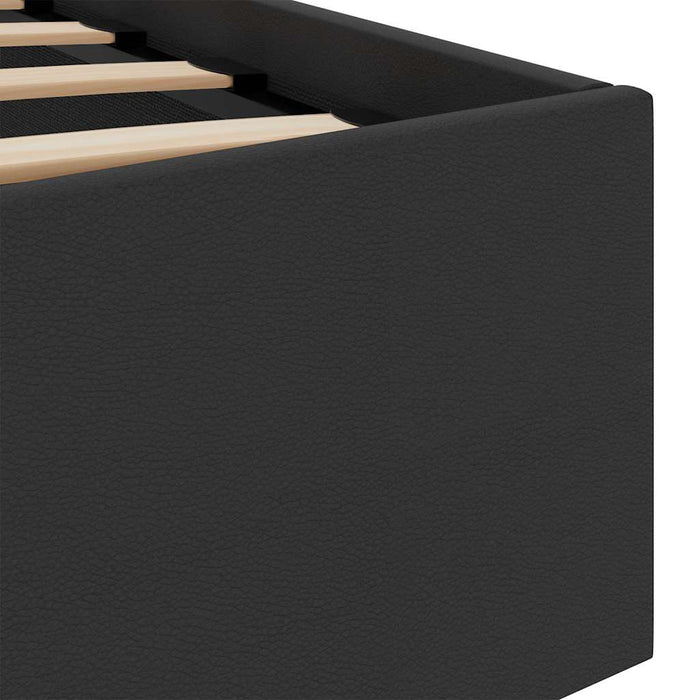 Cadru pat hidraulic ladă cu LED negru 120x200cm piele ecologică - WALTI WALTI