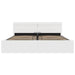 Cadru pat hidraulic cu ladă LED alb 160x200 cm, piele ecologică - WALTI WALTI