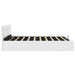 Cadru pat hidraulic cu ladă LED alb 160x200 cm, piele ecologică - WALTI WALTI