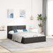 Cadru pat hidraulic depozitare gri închis 140x200 cm textil - WALTI WALTI