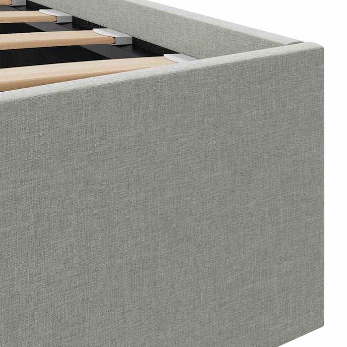 Cadru pat hidraulic cu ladă, gri deschis, 120 x 200 cm, textil - WALTI WALTI