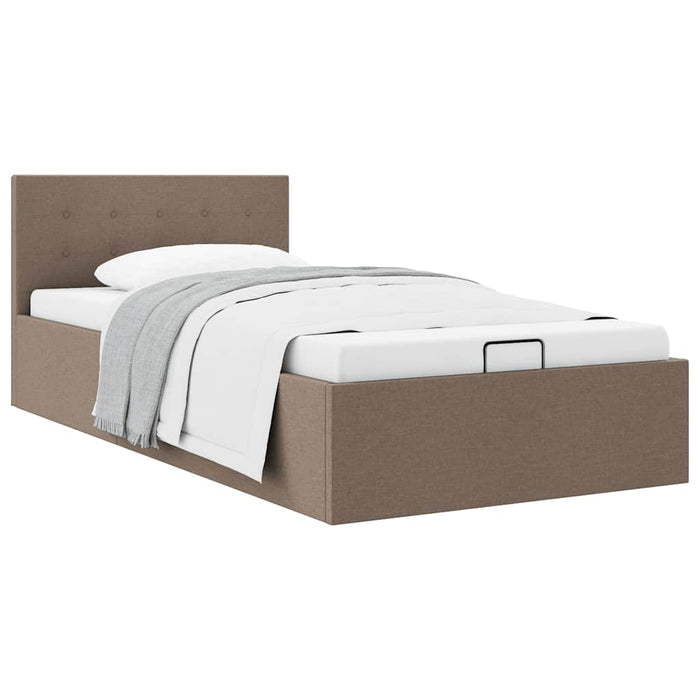 Cadru de pat hidraulic cu ladă, gri taupe, 100 x 200 cm, textil - WALTI WALTI