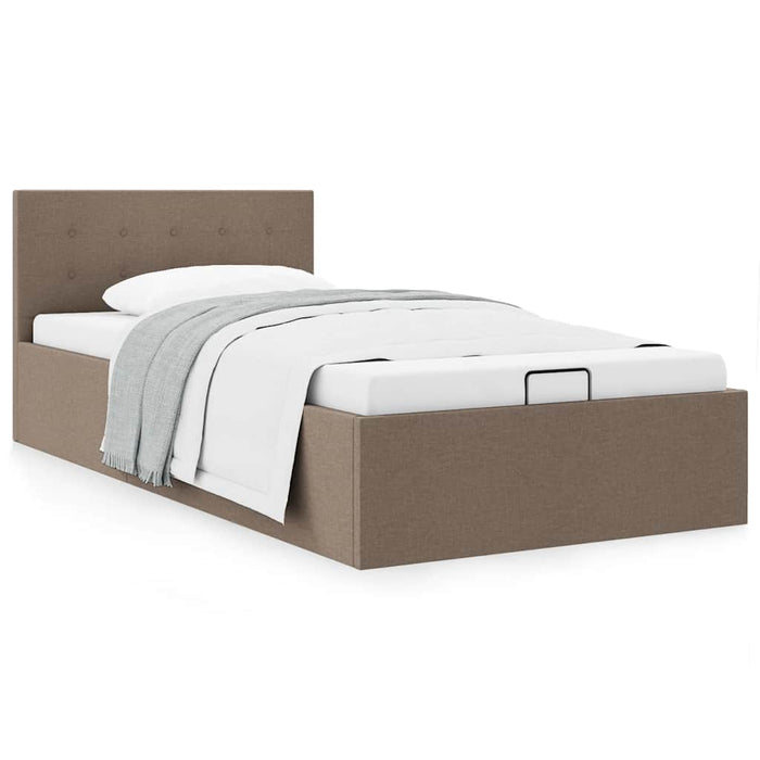 Cadru de pat hidraulic cu ladă, gri taupe, 100 x 200 cm, textil - WALTI WALTI