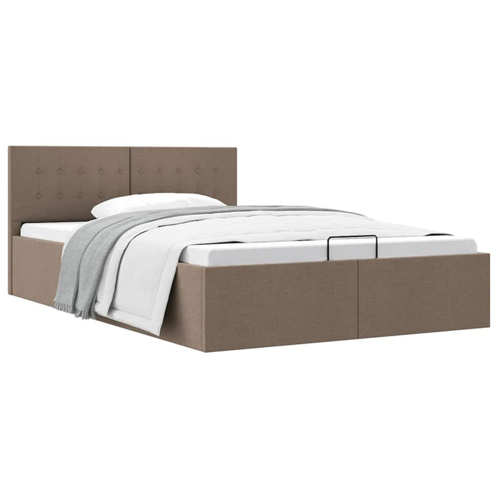 Cadru de pat hidraulic cu ladă, gri taupe, 120 x 200 cm, textil - WALTI WALTI