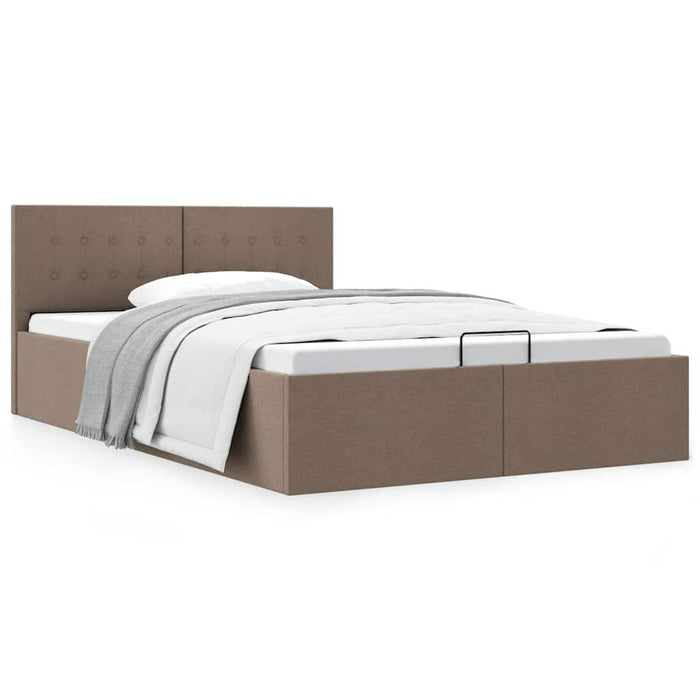 Cadru de pat hidraulic cu ladă, gri taupe, 140 x 200 cm, textil - WALTI WALTI