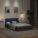 Cadru pat hidraulic cu LED, gri închis, 120x200 cm, textil - WALTI WALTI