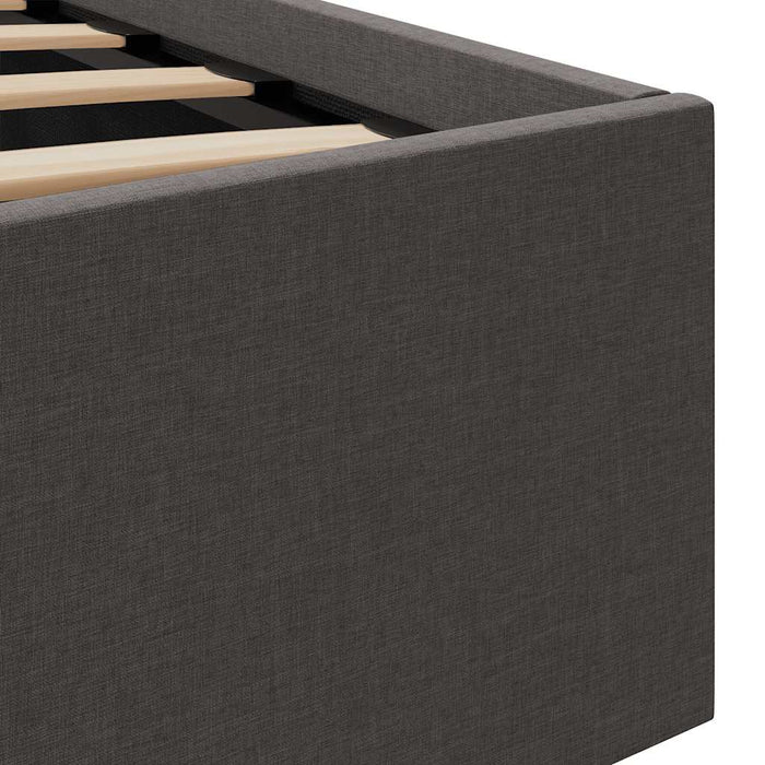 Cadru pat hidraulic cu LED, gri închis, 120x200 cm, textil - WALTI WALTI