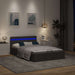 Cadru pat hidraulic cu LED, gri închis, 140x200 cm, textil - WALTI WALTI