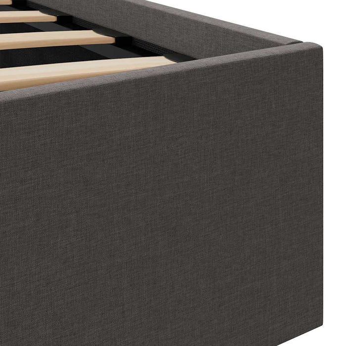 Cadru pat hidraulic cu LED, gri închis, 140x200 cm, textil - WALTI WALTI