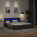 Cadru pat hidraulic ladă LED gri închis, 160x200 cm, textil - WALTI WALTI