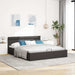 Cadru pat hidraulic cu LED, gri închis, 180x200 cm, textil - WALTI WALTI