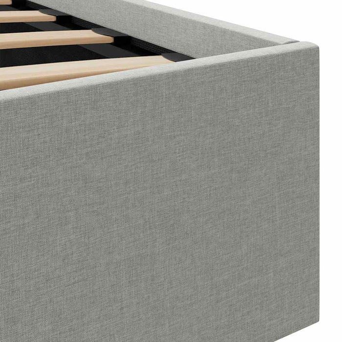 Cadru pat hidraulic ladă LED gri deschis 120x200 cm textil - WALTI WALTI