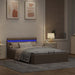 Cadru pat hidraulic depozitare LED gri taupe 120x200 cm textil - WALTI WALTI