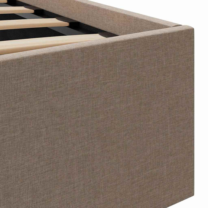 Cadru pat hidraulic depozitare LED gri taupe 120x200 cm textil - WALTI WALTI