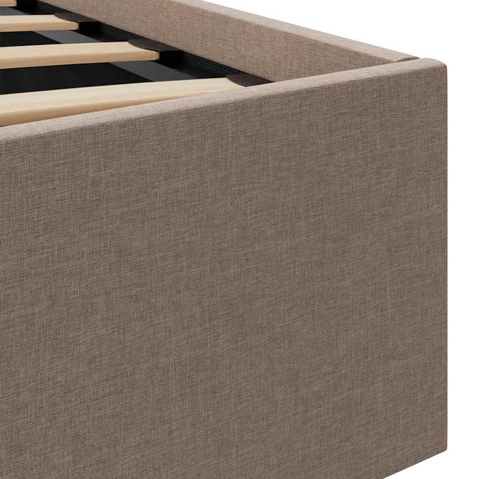 Cadru pat hidraulic cu ladă și LED gri taupe 140x200 cm textil - WALTI WALTI