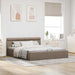 Cadru pat hidraulic cu ladă și LED gri taupe 160x200 cm textil - WALTI WALTI