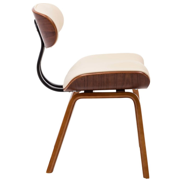 Scaune sufragerie 6 buc. lemn curbat crem și piele artificială - WALTI WALTI