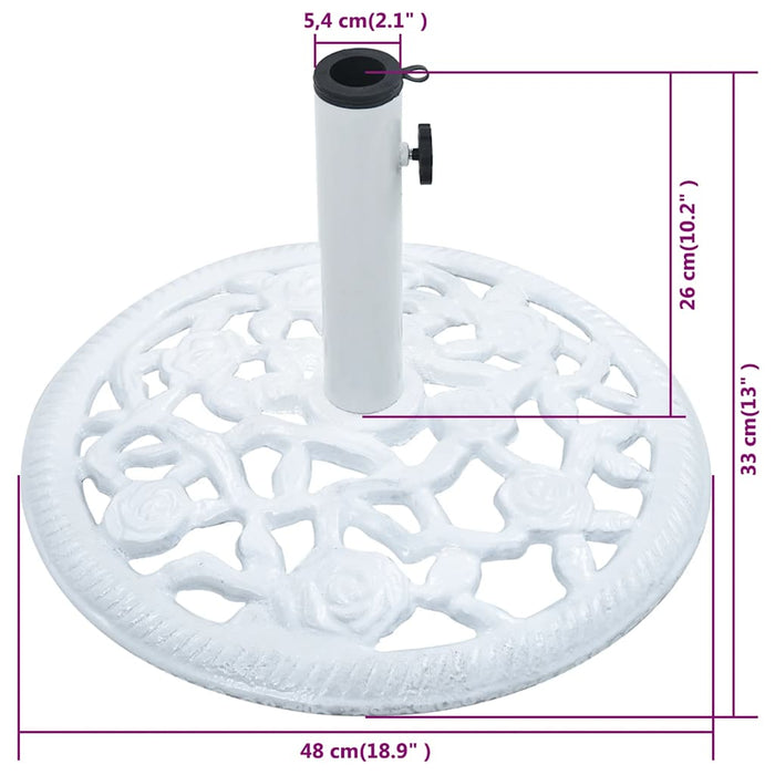 Suport de umbrelă, alb, 12 kg, fontă, 48 cm - WALTI WALTI