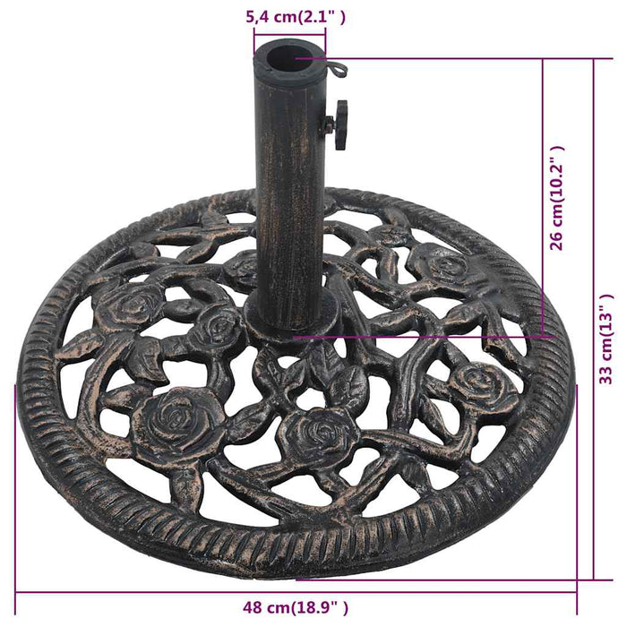 Suport de umbrelă, bronz, 12 kg, fontă, 48 cm - WALTI WALTI