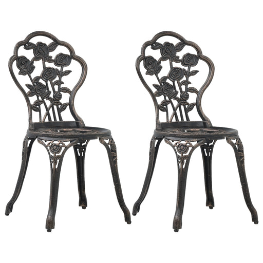 Scaune de bistro, 2 buc., bronz, aluminiu turnat - WALTI WALTI
