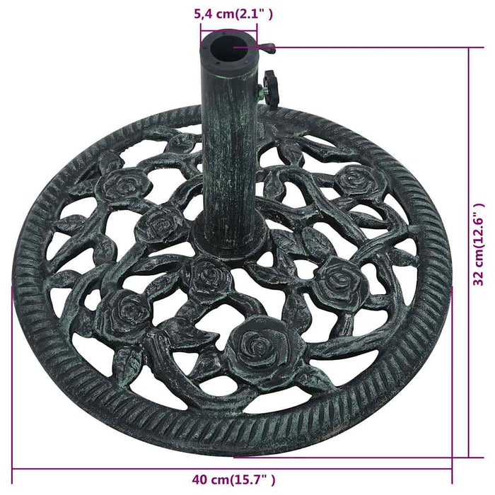 Suport de umbrelă, verde, 9 kg, fontă, 40 cm - WALTI WALTI