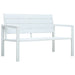 Bancă de grădină, alb, 120 cm, aspect de lemn, HDPE - WALTI WALTI