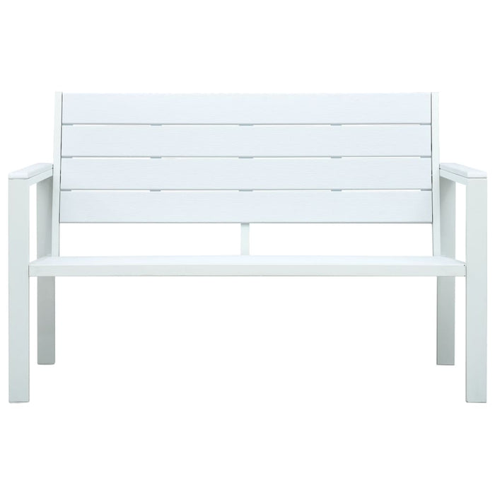 Bancă de grădină, alb, 120 cm, aspect de lemn, HDPE - WALTI WALTI