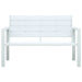 Bancă de grădină, alb, 120 cm, aspect de lemn, HDPE - WALTI WALTI