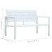 Bancă de grădină, alb, 120 cm, aspect de lemn, HDPE - WALTI WALTI