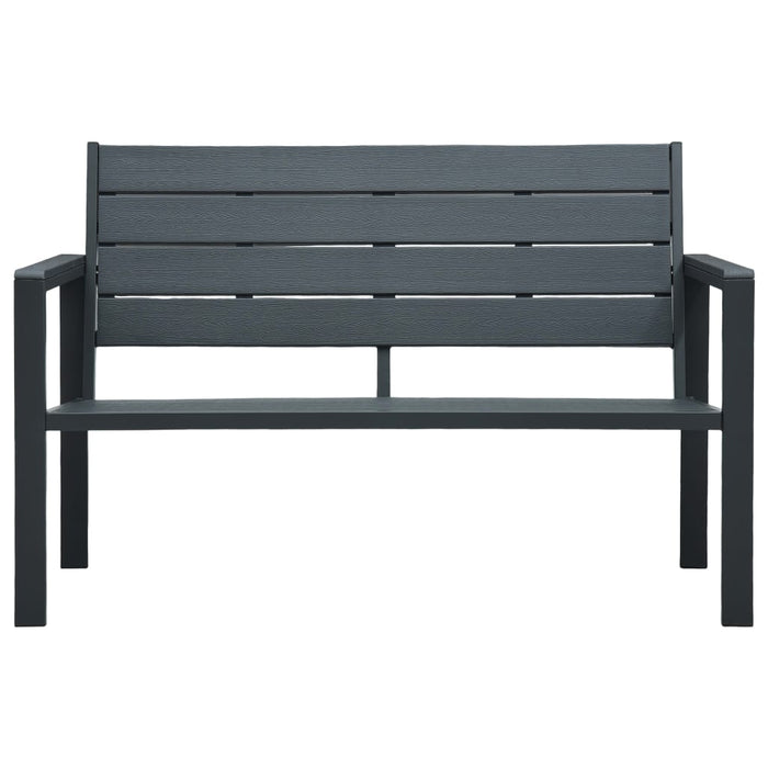 Bancă de grădină, gri, 120 cm, HDPE, aspect de lemn - WALTI WALTI