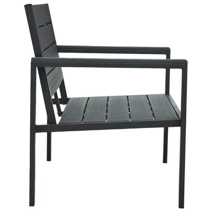 Bancă de grădină, gri, 120 cm, HDPE, aspect de lemn - WALTI WALTI