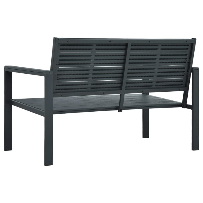 Bancă de grădină, gri, 120 cm, HDPE, aspect de lemn - WALTI WALTI
