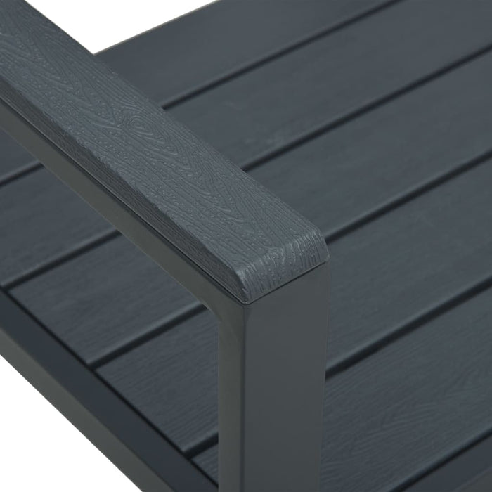 Bancă de grădină, gri, 120 cm, HDPE, aspect de lemn - WALTI WALTI