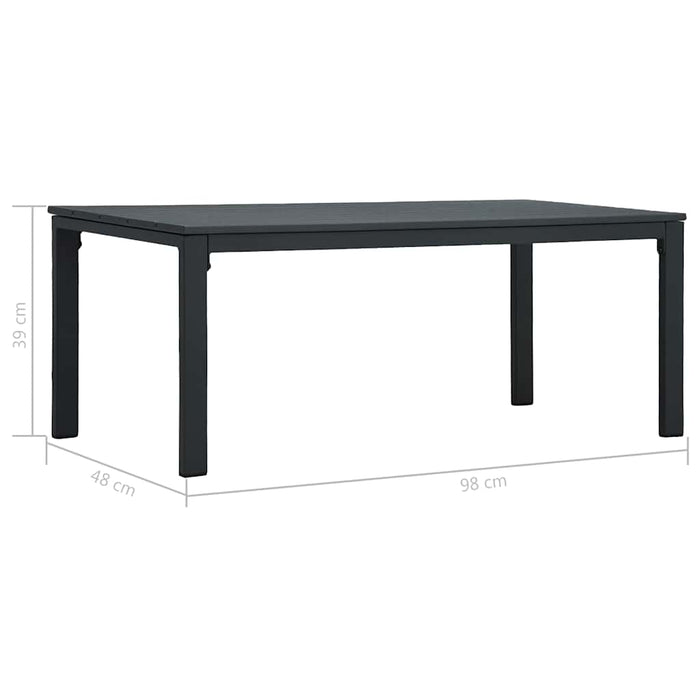 Măsuță de cafea, gri, 98x48x39 cm, HDPE, aspect lemn WALTI