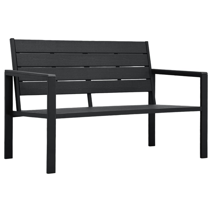 Bancă de grădină, negru, 120 cm, aspect de lemn, HDPE - WALTI WALTI