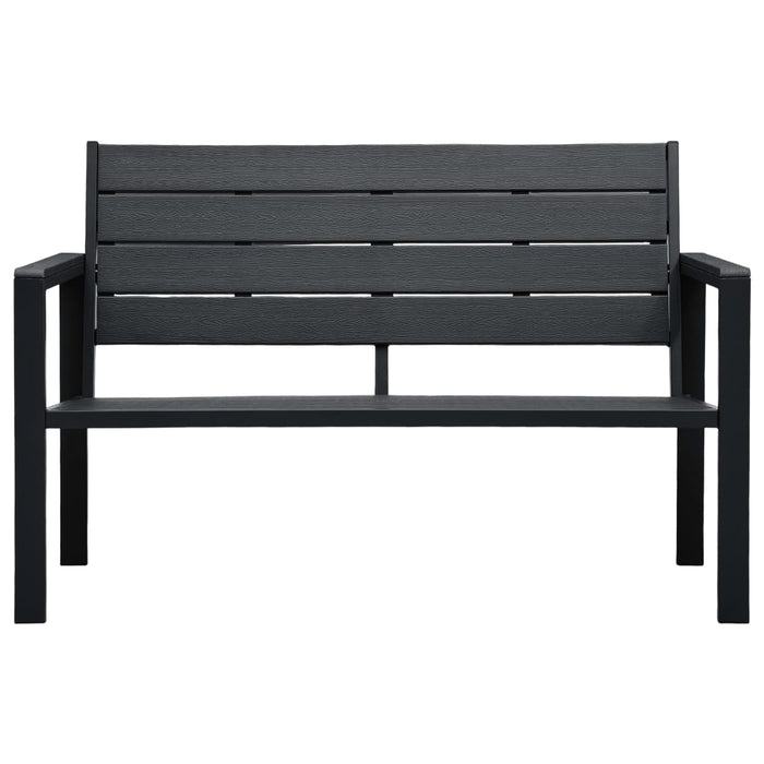 Bancă de grădină, negru, 120 cm, aspect de lemn, HDPE - WALTI WALTI