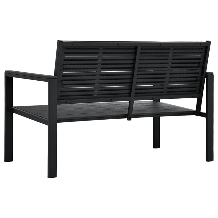 Bancă de grădină, negru, 120 cm, aspect de lemn, HDPE - WALTI WALTI