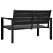 Bancă de grădină, negru, 120 cm, aspect de lemn, HDPE - WALTI WALTI