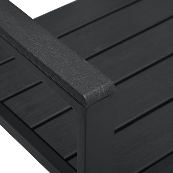 Bancă de grădină, negru, 120 cm, aspect de lemn, HDPE - WALTI WALTI