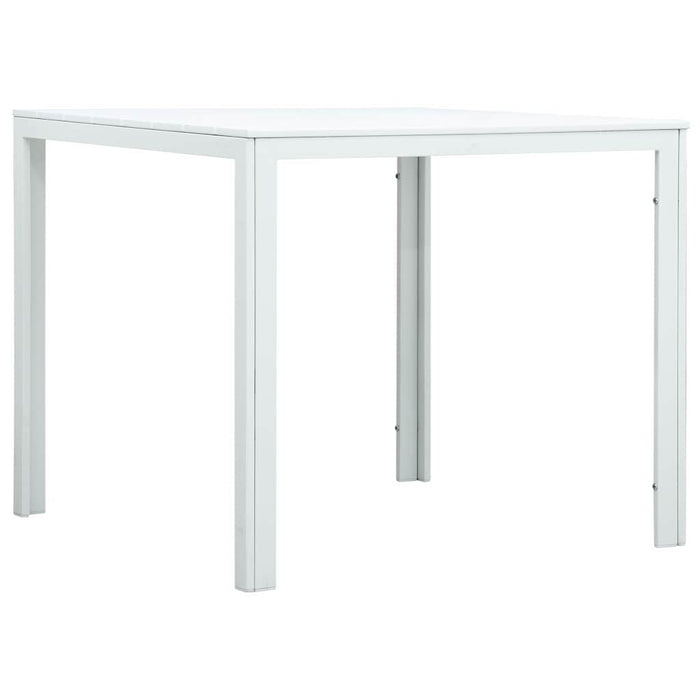 Măsuță de cafea, alb, 78x78x74 cm, HDPE, aspect lemn WALTI