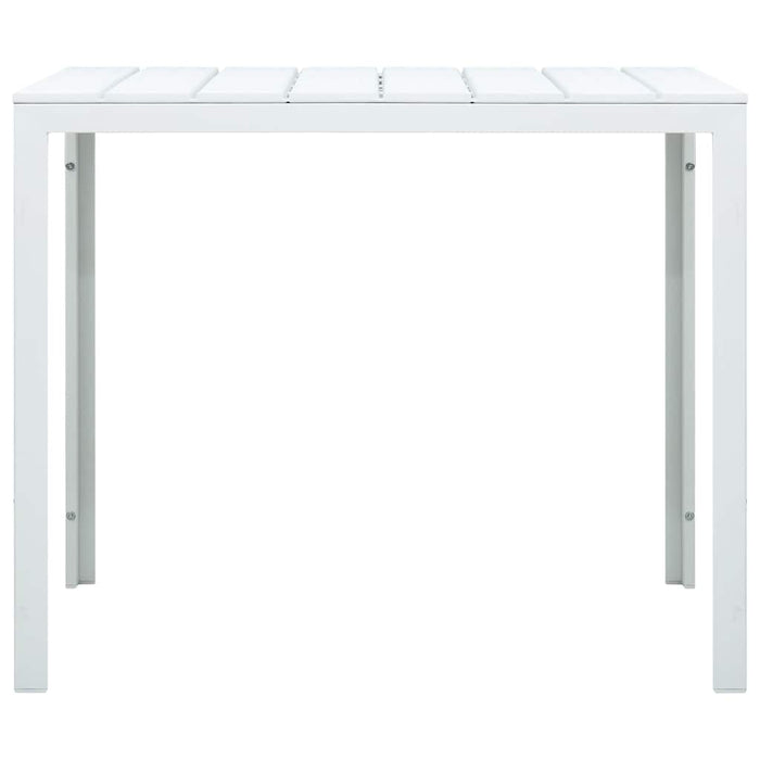 Măsuță de cafea, alb, 78x78x74 cm, HDPE, aspect lemn WALTI