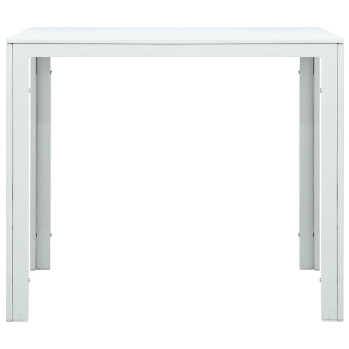 Măsuță de cafea, alb, 78x78x74 cm, HDPE, aspect lemn WALTI